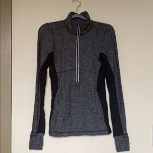 lululemon sz 6 fitted reflective run LS 1/2 zip